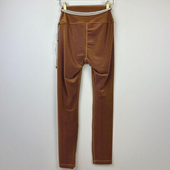 WeWoreWhat Chain High Rise Legging Ribbed Brown Stretch Athleisure Small NWT - Picture 10 of 12
